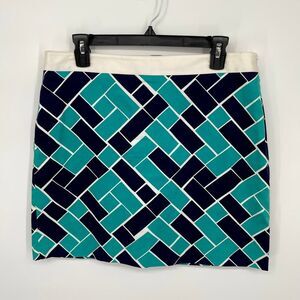 Greg Norman NEW Golf Intercoastal Print Skirt Skort *READ* Sz 10 Black Turquoise